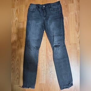 Women's Dark Grey Distressed Jeans